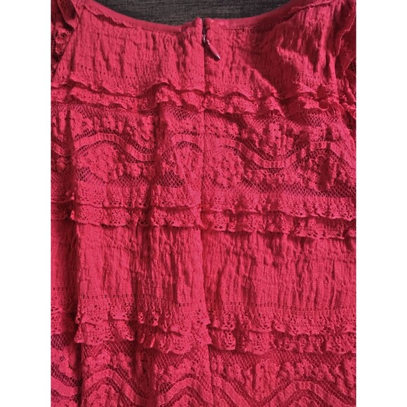 Jessica Howard Women's Flutter sleeves Lace A-Line Dress casual formal Red 14 - Picture 10 of 12